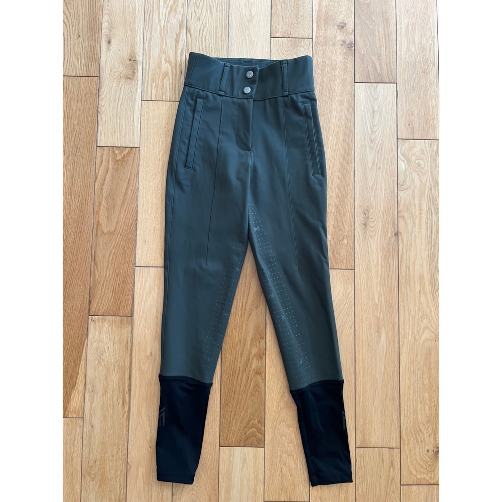 Maximilian Equestrian Horse Riding Breeches Full Seat Silicon Grip Green XXS